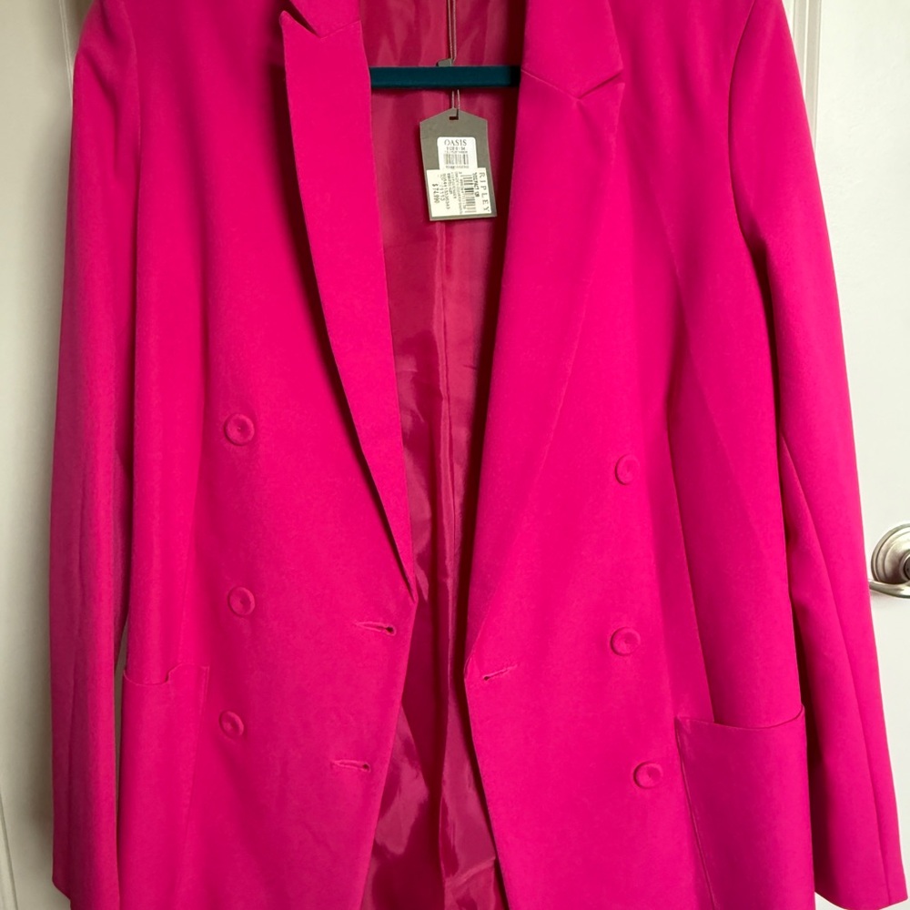Women's Pink Double-Breasted Blazer